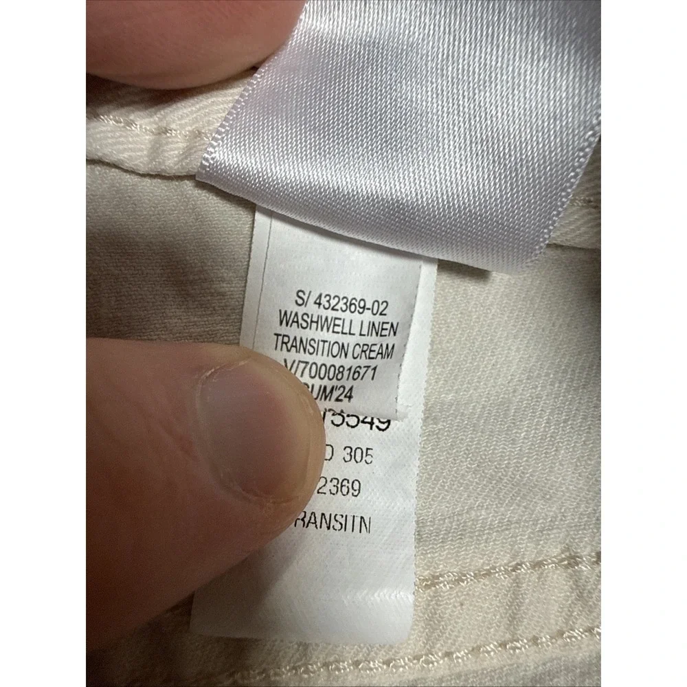 Banana Republic Pants Mens Size 33x30 Cream Green Washwell Linen Slim Fit